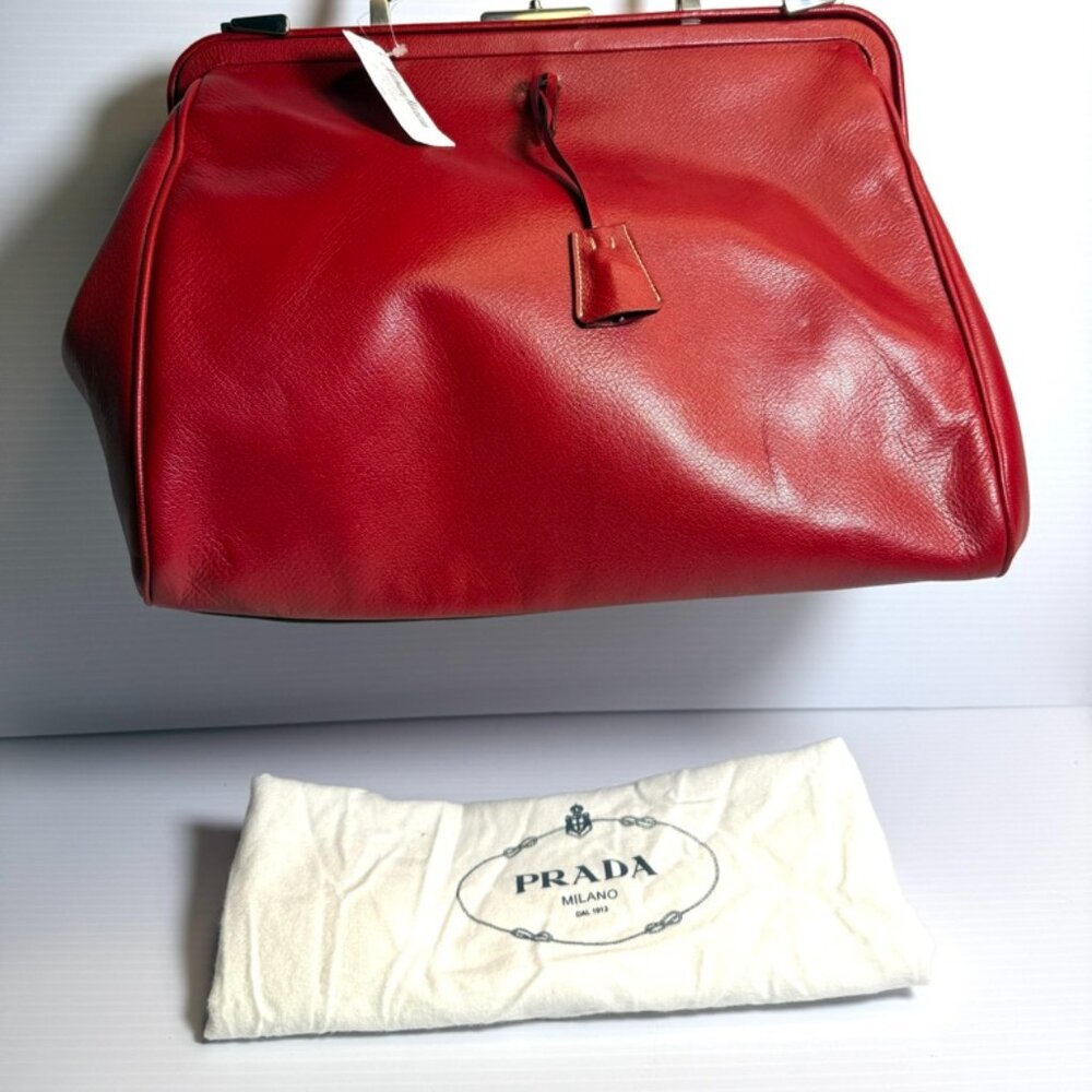 Prada Red Leather Satchel -Tag no longer attached - Reposh
